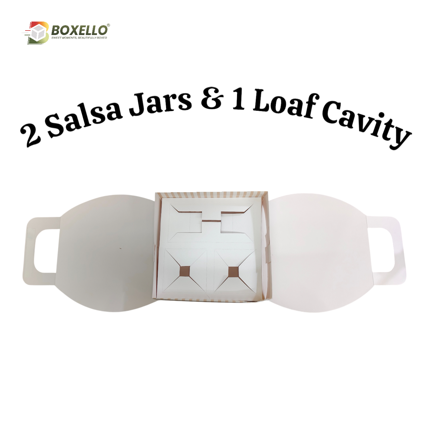 Gable Hamper Box with 2 Salsa jars 1  Loaf Cavity ( 9"x8.5"x3.5")