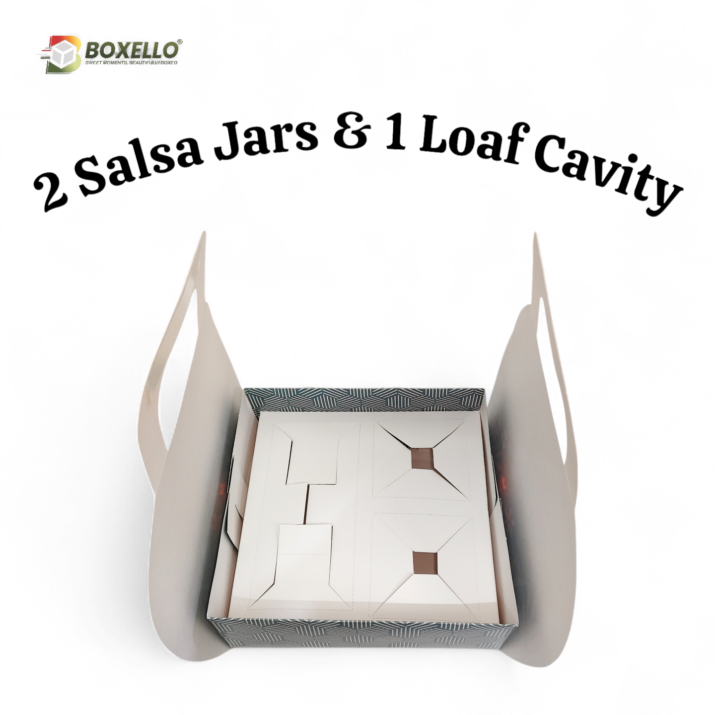 Gable Hamper Box with 2 Salsa jars 1  Loaf  Cavity (9"x8.5"x3.5")