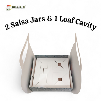 Gable Hamper Box with 2 Salsa jars 1  Loaf  Cavity (9"x8.5"x3.5")