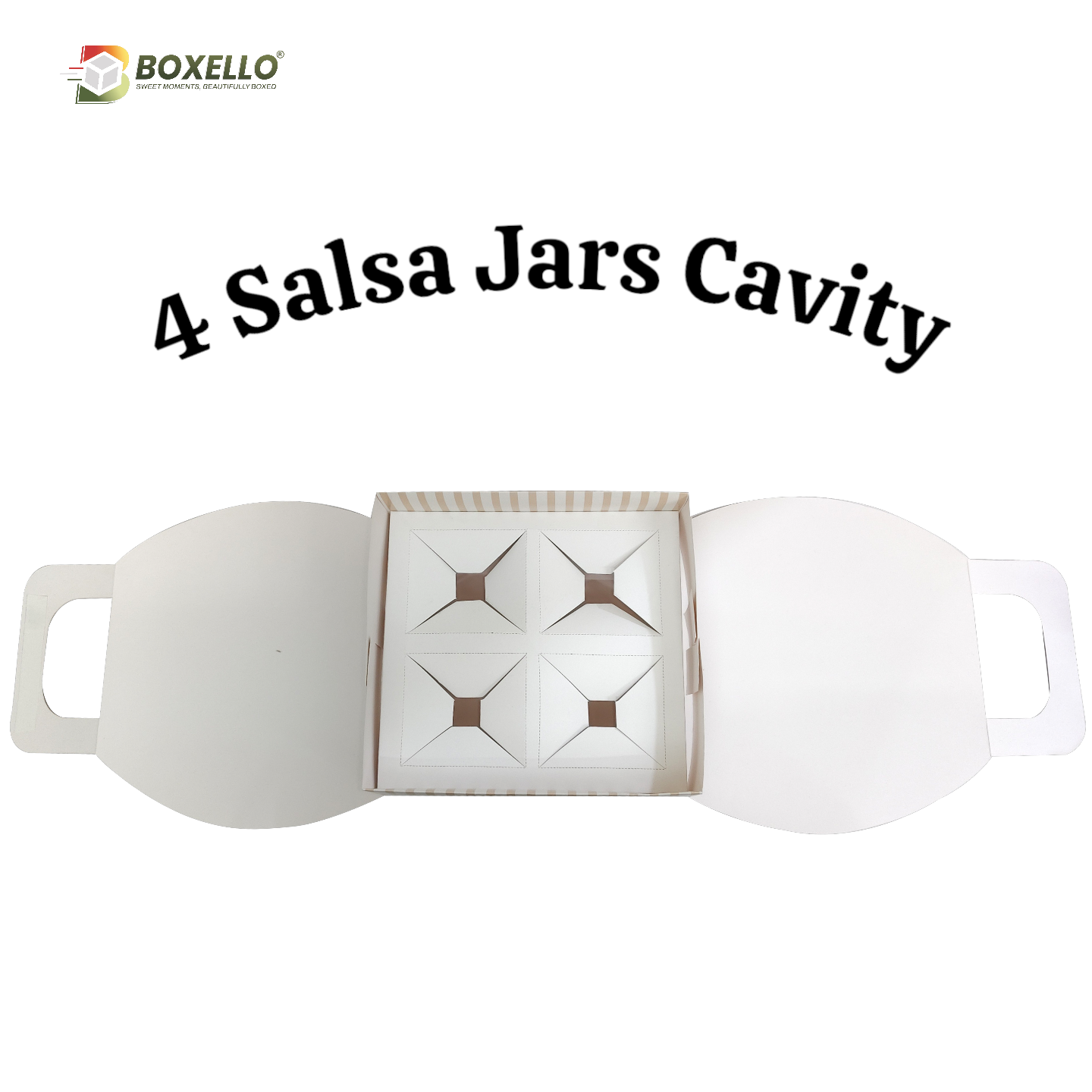 Gable Hamper Box With 4 salsa Jars Cavity (9"x8.5"x3.5")