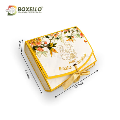 Rakhi  Snack Boxes With Gold Foiling (5.5 x 7.5 x 2")