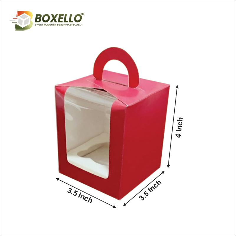 Single Cupcake &amp; Jar box 3.5 x 3.5 X 4 inches