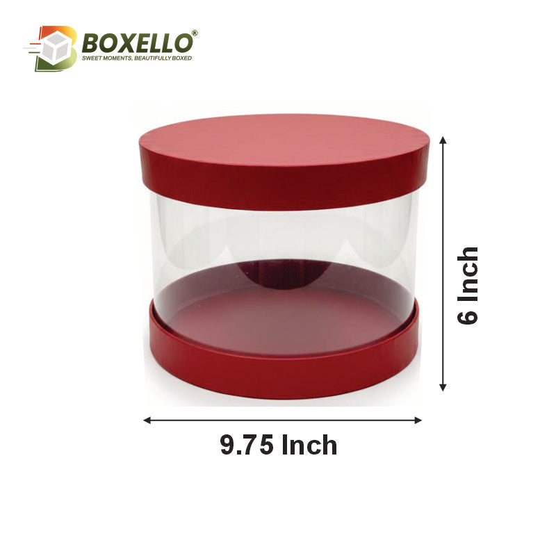 Christmas Transparent Gift Hamper Box (9.75 x 9.75 X 6)