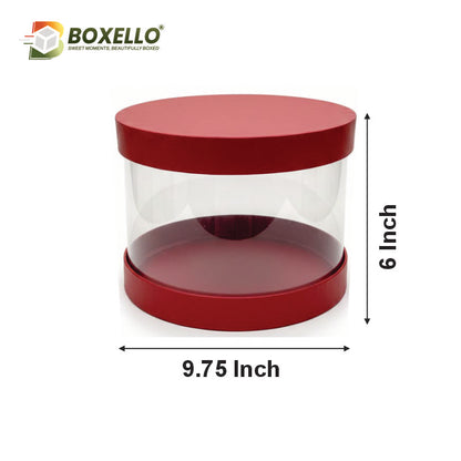 Christmas Transparent Gift Hamper Box (9.75 x 9.75 X 6)