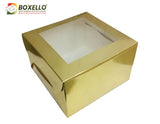 Square window Box with golden Lamination  ( 8"x8"x5" inch ) 630