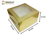 Square window Boxes with Golden Lamination ( 10"x10"x5" inch ) 625