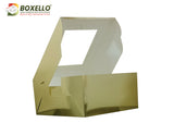 Square window Boxes with Golden Lamination ( 10"x10"x5" inch ) 625