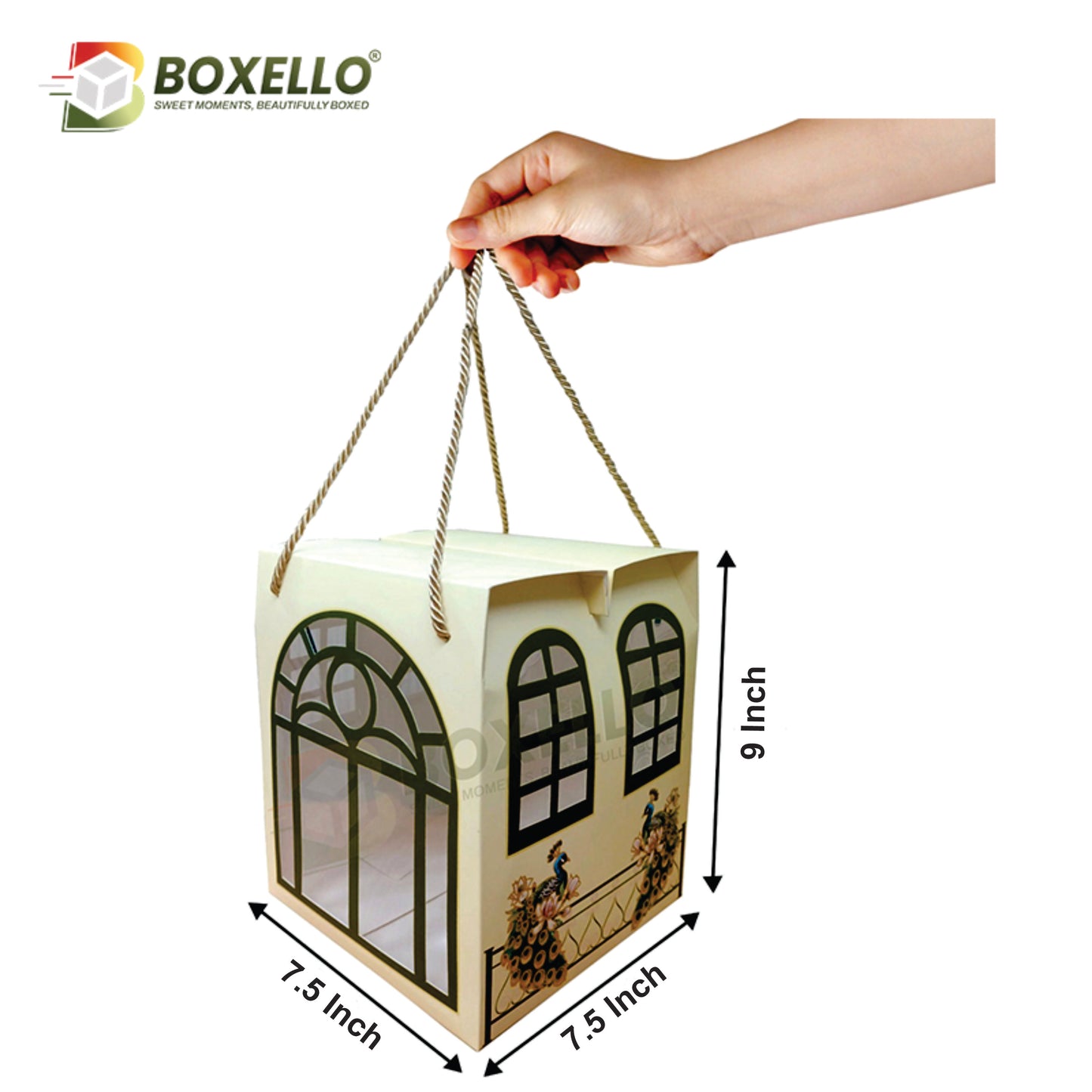 Gift Hamper Boxes with gold foiling (7.5"x7.5"x9")