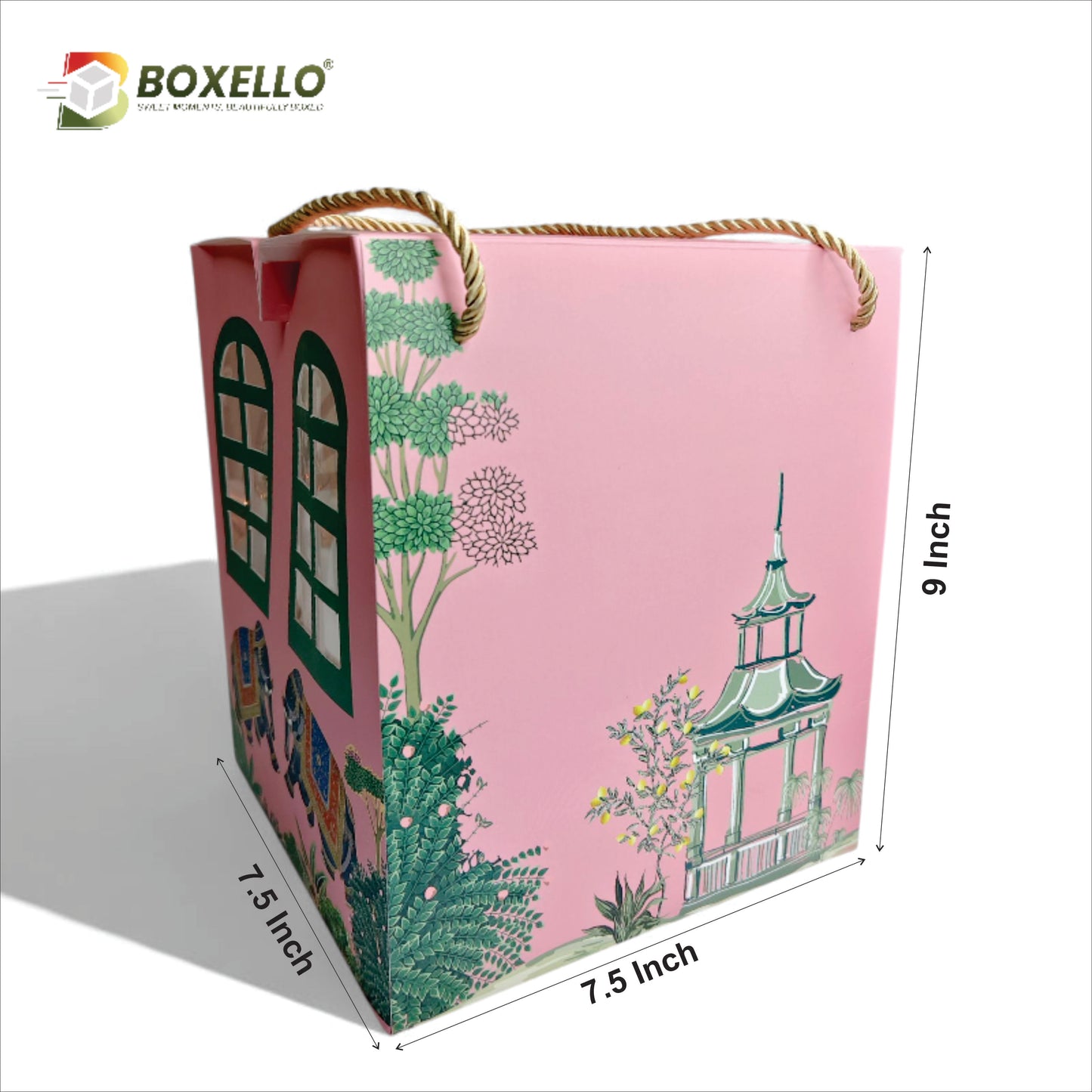 Gift Hamper Boxes with gold foiling (7.5"x7.5"x9")