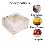 Square Window Cake Box ( 10x10x5 ) 607