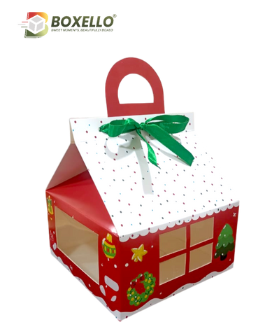 Christmas Hut shape Box (7"x7"x3.7") CH 110