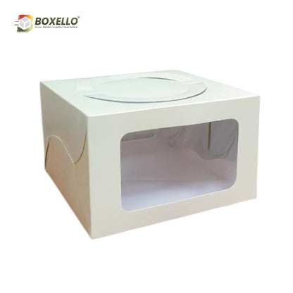 Half Kg Square Window Cake Box with Handle (8x8x5 inches)