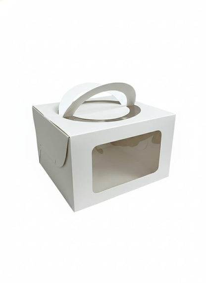 Half Kg Square Window Cake Box with Handle (8x8x5 inches)