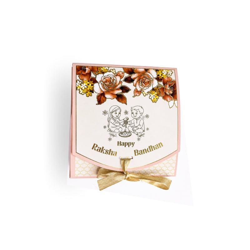 Rakhi Snacks Box  With Gold Foiling ( 5.75" x 5.75" x 2")