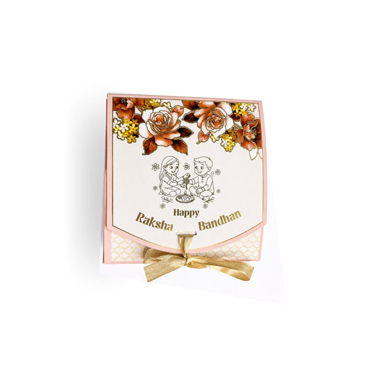 Rakhi Snacks Box  With Gold Foiling ( 5.75" x 5.75" x 2")