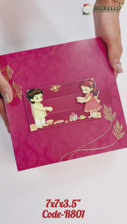 Rakhi Die Cut Hamper Box ( 7"x7"x3.5")