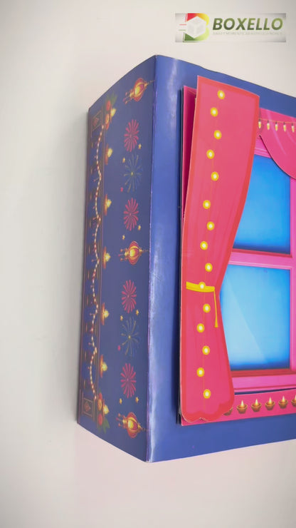 Diwali Die Cut Hamper Box ( 7"x7"x3.5")