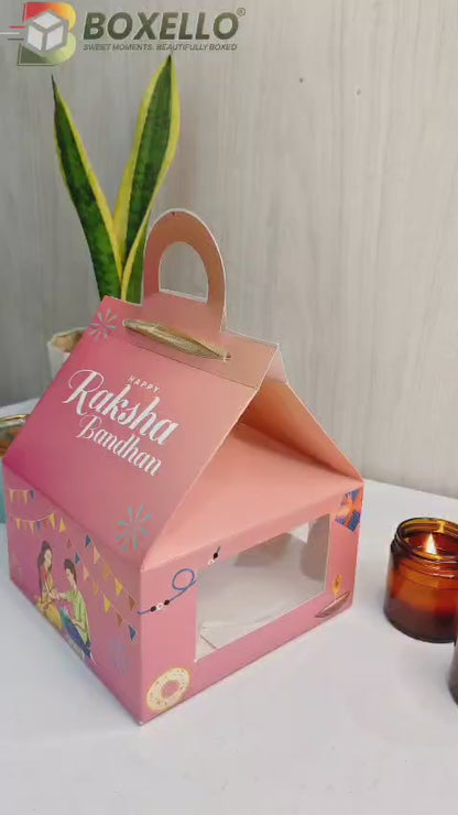 Raksha Bandhan Hut Shape Hamper Box (7"x 7" x 3.7")