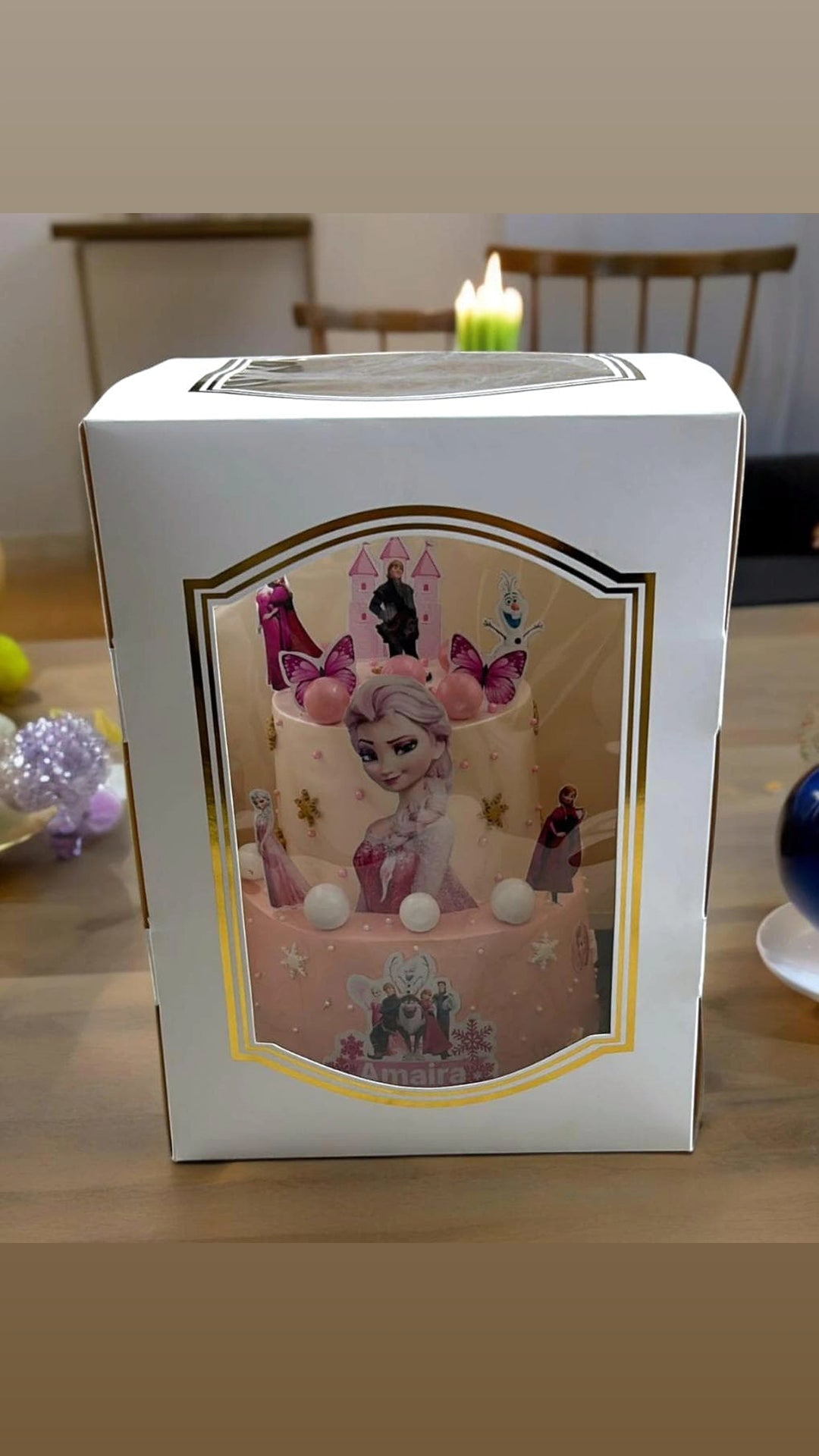 Tall Cake Box with Gold Foiling (12"x12"x16" )