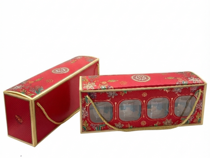 4 Cookie Jar Box with 4 Plastic Jar ( 15"x4.1"x5.5")