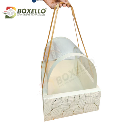 Dome Shape Hamper Box with Gold Foiling  (10"x7"x8.5")