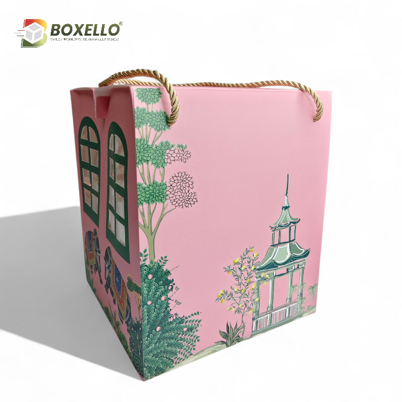 Gift Hamper Boxes with gold foiling (7.5"x7.5"x9")