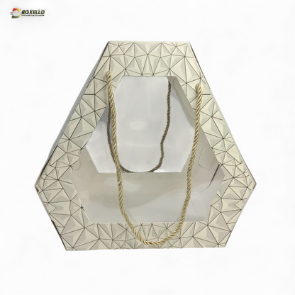 Hexagon Hamper with gold Foiling (8.5"x 8.5"x11.5")