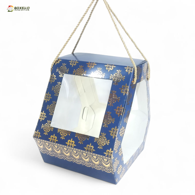 Hexagon Hamper with Gold Foiling ( 8.5" x8.5" x 11.5")