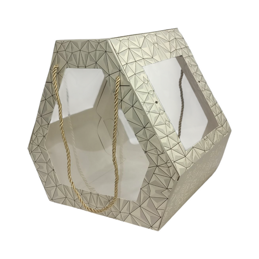 Hexagon Hamper with gold Foiling (8.5"x 8.5"x11.5")