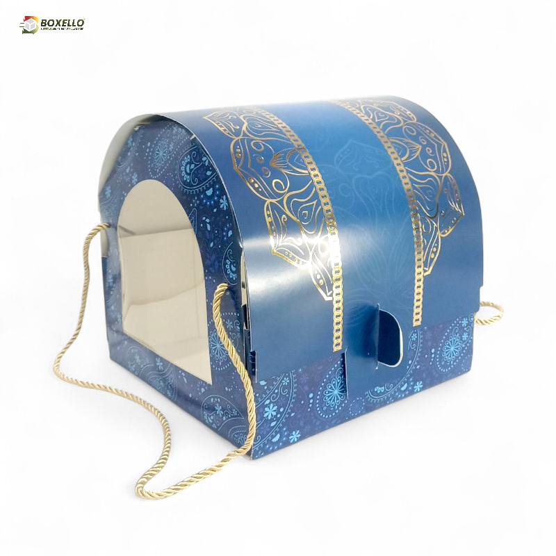 Treasure Hamper Box with Gold Foiling ( 8.5" x 9" x 9" )