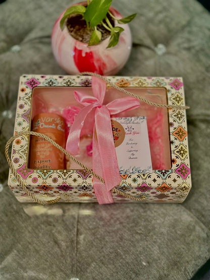Multi Colour Hamper Box with dori  (10" x 7" x 3.5" )