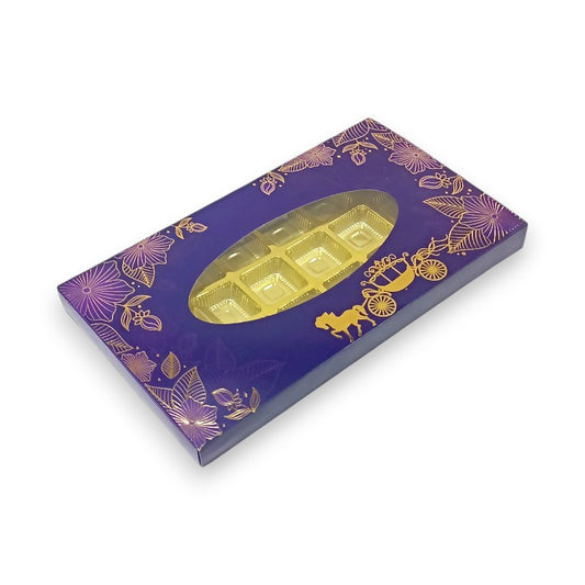 18 Pcs Chocolate Box with Gold Foiling | Golden Tray (  11" x 5.7" x 1" )