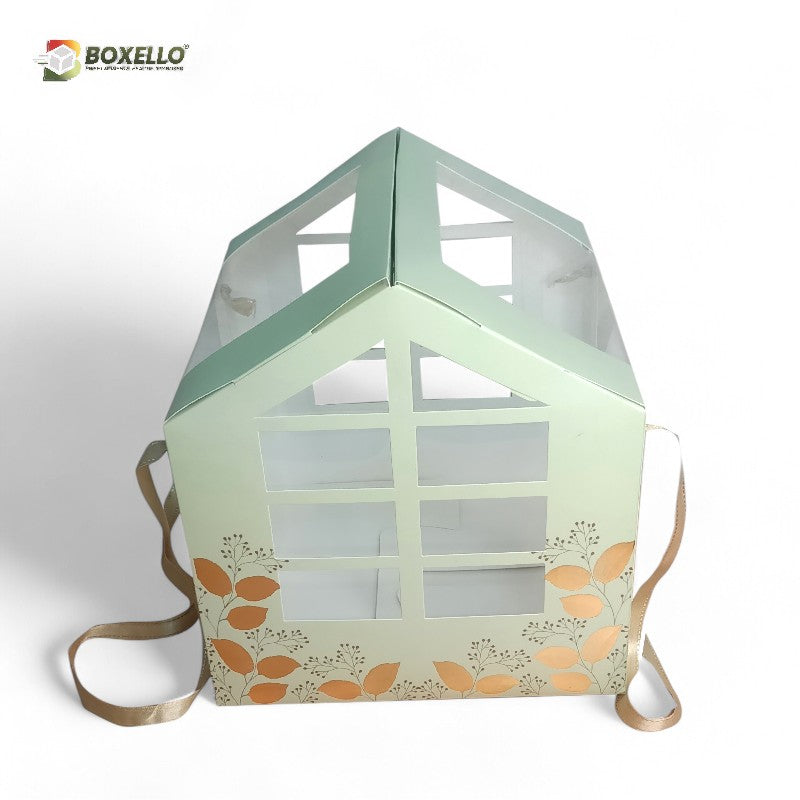 Hut Shape Hamper Box with Gold Foiling (10"x10"x8")