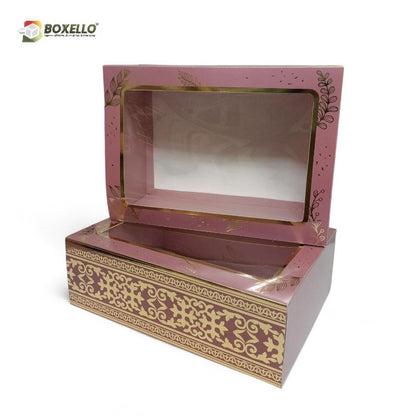 Rose Gold Hamper Box with Gold Foiling ( 10" x 7" x 3.5" )