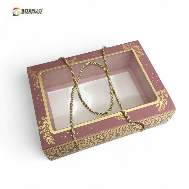 Rose Gold Hamper Box with Dori ( Gold Foiling ) 10" x 7" x 3.5"
