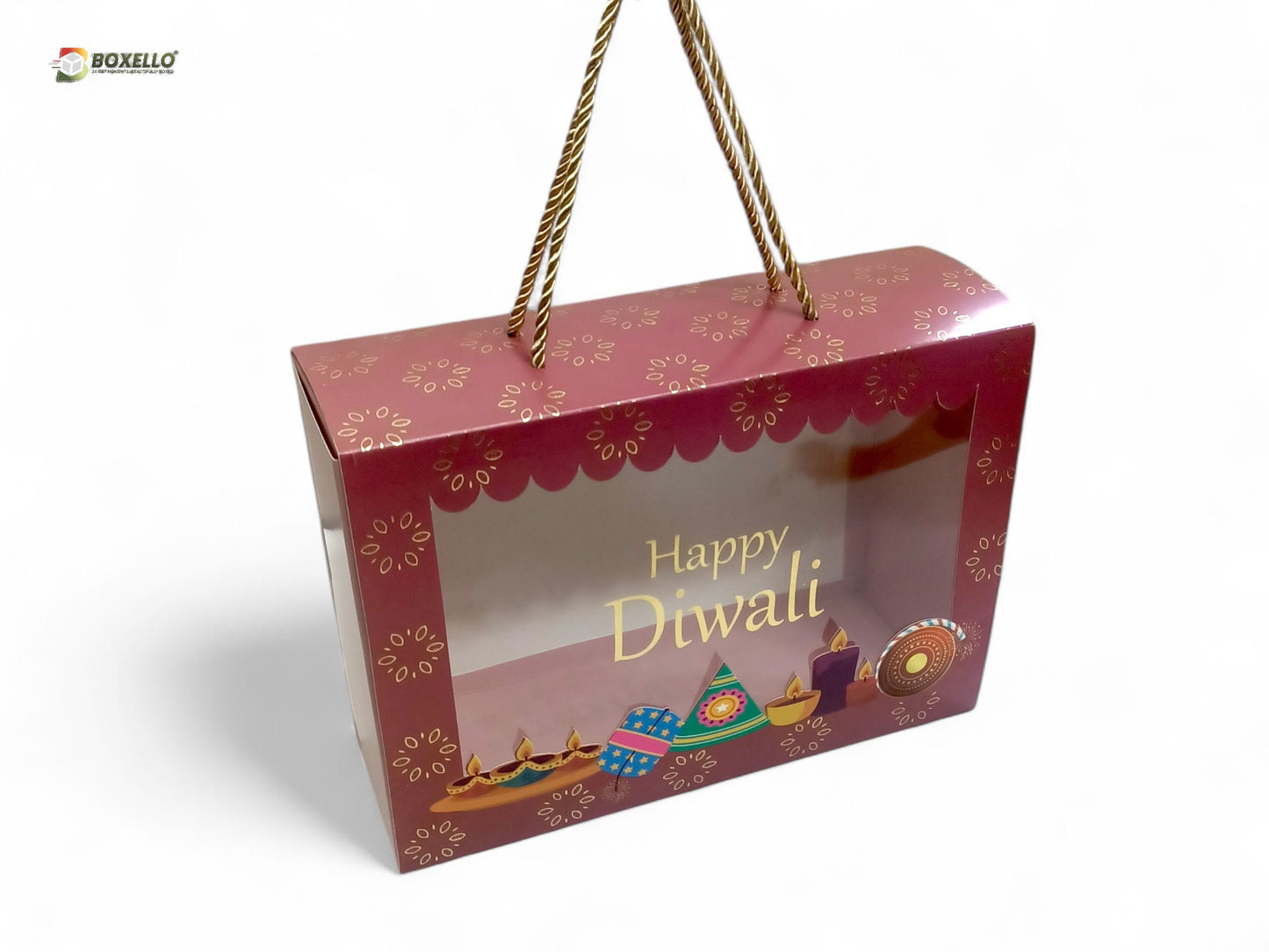 Diwali Hamper Box with Gold Foiling (  10" x 7" x 3.5" )
